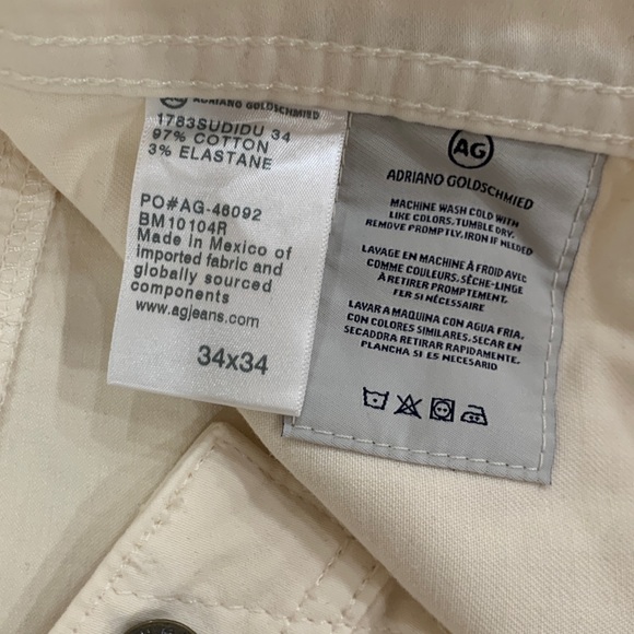 Cream Adriano Goldshmeid light weight jeans. Brand new never worn.size 34x34. - Picture 4 of 5